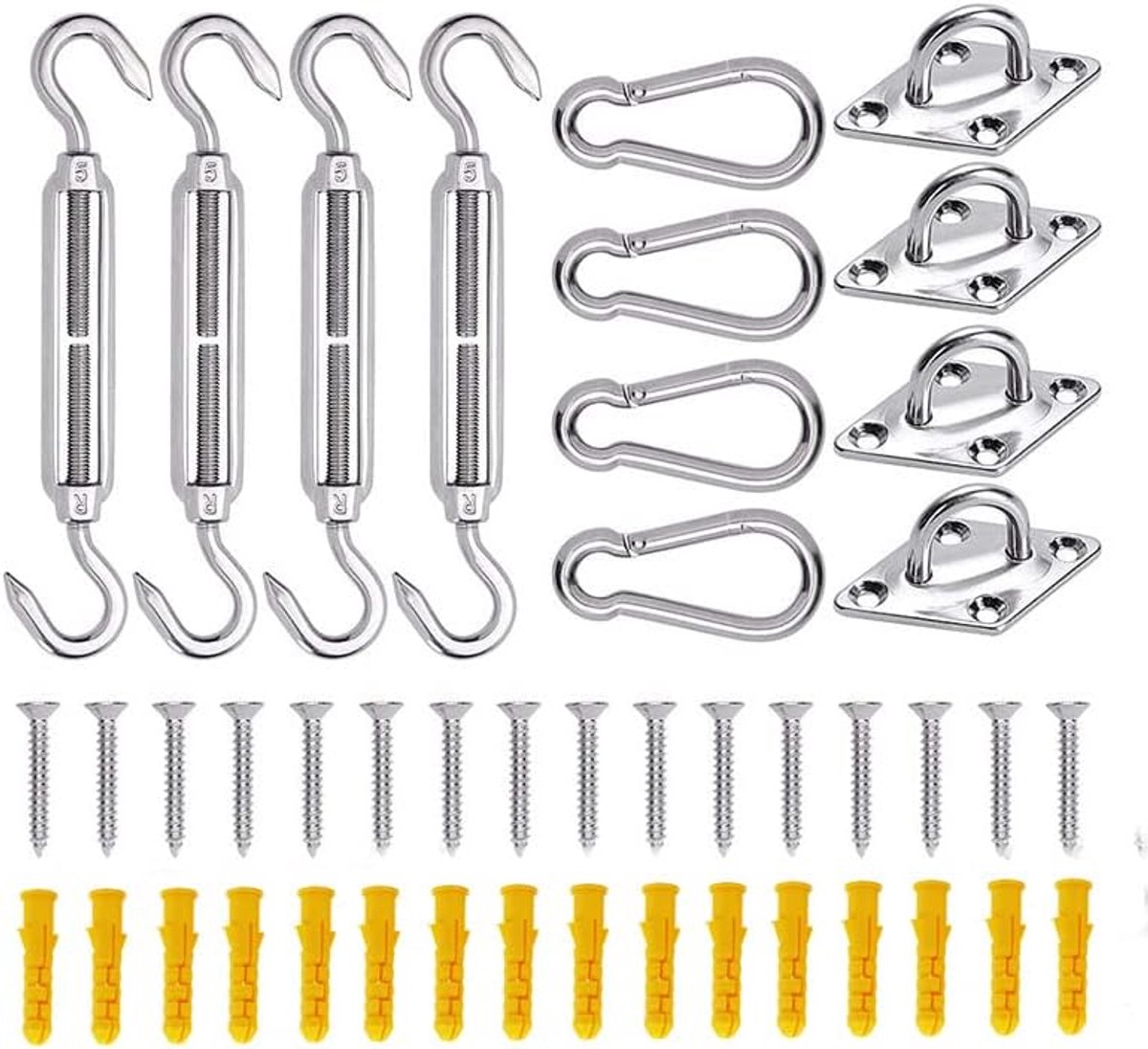 Kit D'Accessoires Pour Auvent, 44 Pièces, Kit De Quincaillerie Robuste En Acier Inoxydable Pour L'Installation D'Auvent.