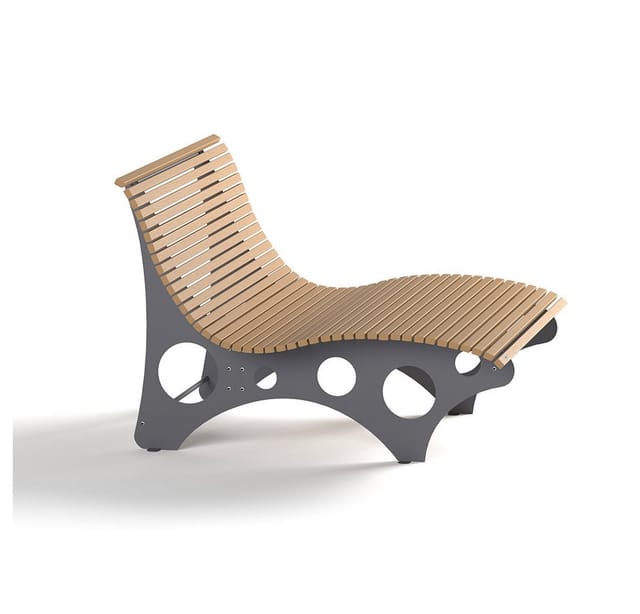 HOME DELUXE Wellenliege NIRA Teak - 148 cm Wellenliege, Liege Garten, Sonnenliege