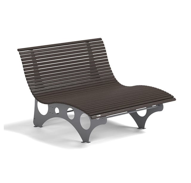 HOME DELUXE Wellenliege NIRA Nussbaum - 148 cm Wellenliege, Liege Garten, Sonnenliege
