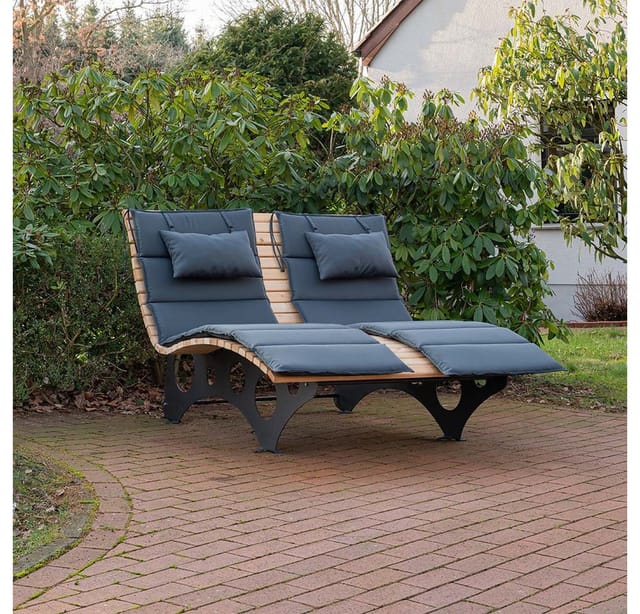 HOME DELUXE - Polsterauflagen TAIGA - 1x Auflage,Farbe: Anthrazit, ca. 190 x 60 x 4 cm I Sitzkissen, Polster, Auflagen Waldsofa Wellenholzliege