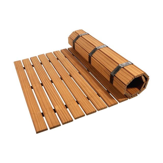 HOME DELUXE Saunamatte aus Holz SANYA - Natur Saunamatte, Saunaunterlage, rutschfeste Saunamatte, Holz Saunamatte,