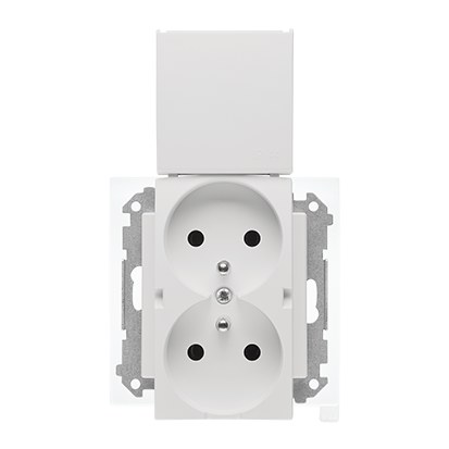 Doppelsteckdose Für Ip44-ausführung Mit Dichtung (modul) 16 A, 250 V,