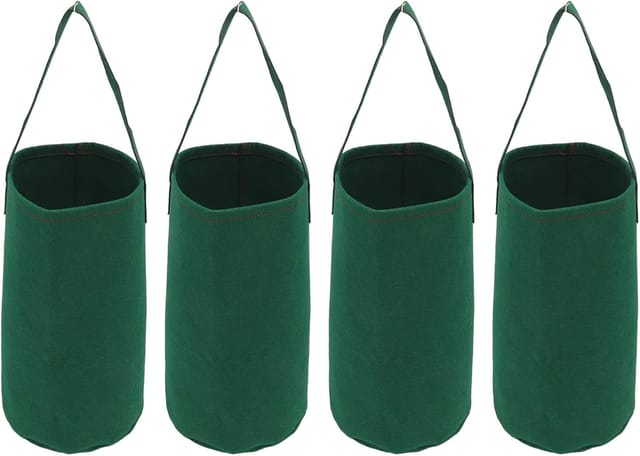 Set Mit 4 Umgedrehten Blumentöpfen, Pflanzbeutel Zum Aufhängen Für Den Garten, Tomaten, Erdbeeren, Pflanzbeutel Zum Aufhängen