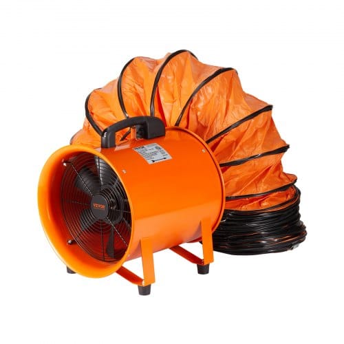 Bauventilator 195-w-ac-motor Baugebläse 2900 U/min Baulüfter Gebläse 504 L/s (1070 Cfm) Axiallüfter Mit 8 M Schlauch Axialgebläse 79 Db Geräuschpegel Industrielüfter - Vevor