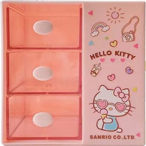 Rosa Bürokommode Mit Integrierter Schublade, Aufbewahrungsbox Für Make-up Aus Kunststoff, Niedlichem Design Und Verstecktem Fach Für Zuhause