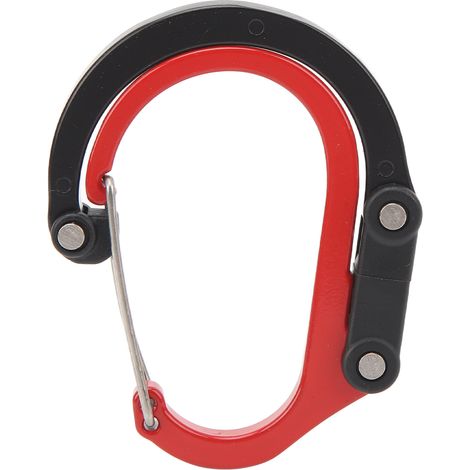 Taktischer Multifunktions-outdoor-karabiner Aus Aluminiumlegierung, Größe M, Roter Und Schwarzer D-förmiger Haken