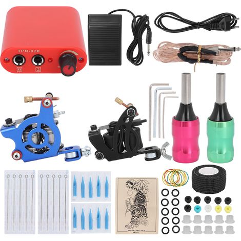 Komplettes Tattoo-set Mit 10 Shader-maschinen Und 8 Coil-liner-maschinen Für Tattoo-anfänger – Eu-stecker 90–265 V