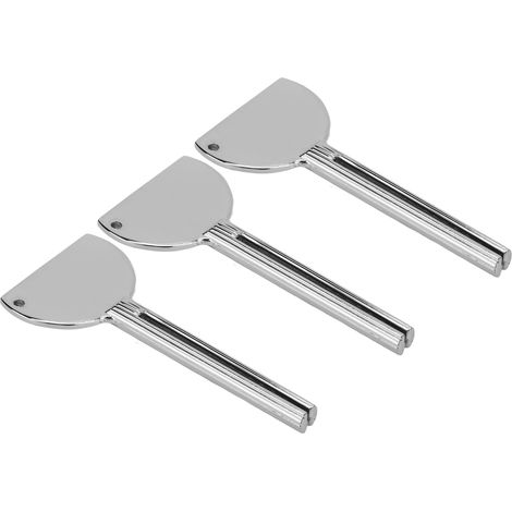 Set Aus 3 Edelstahlwalzen Für Pastentuben, Halbkreisförmig, Mit Tastendruck Für Haarcreme, Zahnpasta Und Haarfarbe.