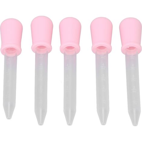 5 Pipettes De Transfert Transparentes Graduées Diy Rose Pour Résine Époxy Expérience Laboratoire