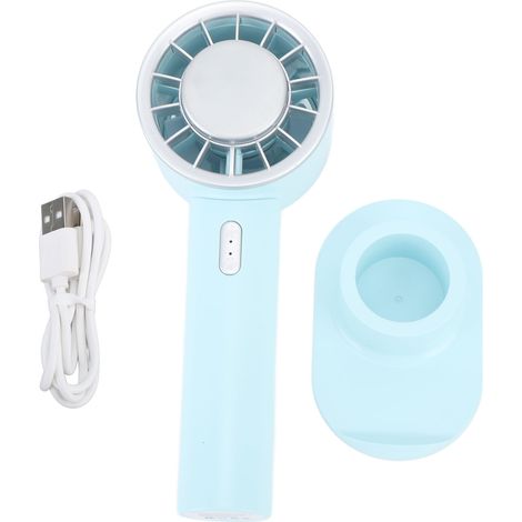 Wiederaufladbarer Mini-usb-taschenventilator Mit 2200 Mah Und Integrierter Kühlplatte Für Den Sommer, Himmelblau