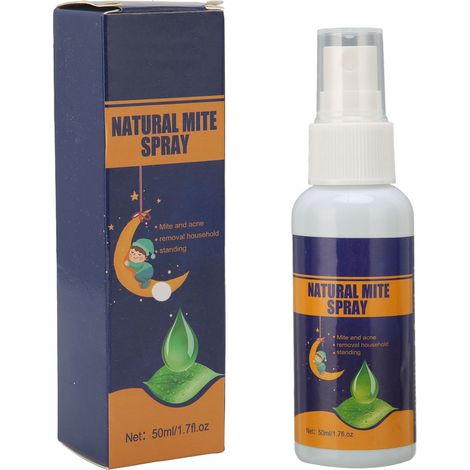Milbenspray 50 Ml Mit Natürlichem Pflanzenextrakt, Beseitigt 99 % Der Hausstaubmilben Und Bettwanzen Aus Kissen, Decken Und Bettwäsche.
