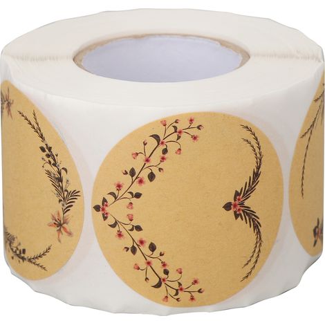 Packung Mit 500 Runden, Selbstklebenden Kraftpapieretiketten, Natürlicher Klebstoff, Ideal Zum Selberbeschriften Von Geschenkboxen, Parfümflaschen Und Vorratsgläsern.