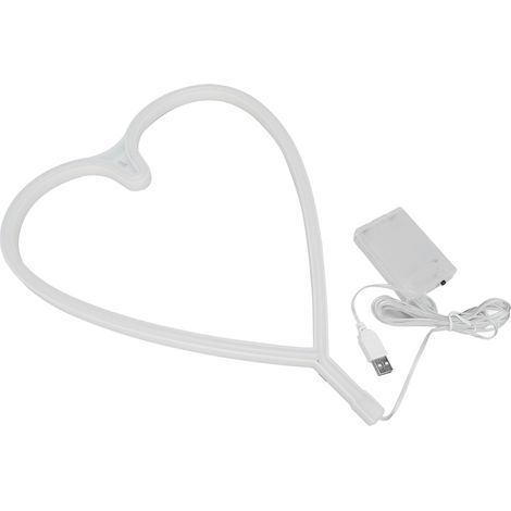 Neon-herzlicht, Usb- Oder Batteriebetrieben, Herzförmige Dekoration, Perfekt Als Geschenk, Ideal Für Partys Und Schlafzimmer