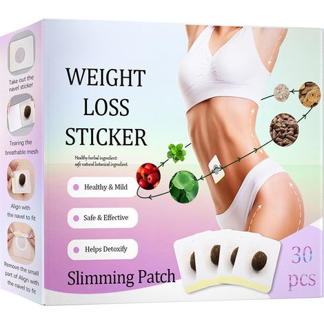 30 Schlankheits- Und Entgiftungsaufkleber Für Bauchnabel, Bauchstraffungspflaster, Bauchformer, Gezielte Silhouettenpflege.