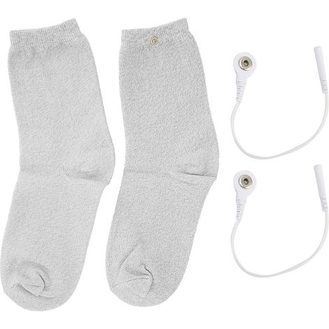 Paar Nahtlose, Elastische, Leitfähige Socken Aus Silberfasern Für Elektrotherapie Und Massage, Gegen Arthritis.