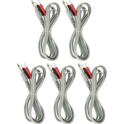 5 Stück Tens-elektrodenkabel, 6,35 Mm 2-in-1-stecker, Kontaktkabel Für Massagegeräte, 1,8 M Länge