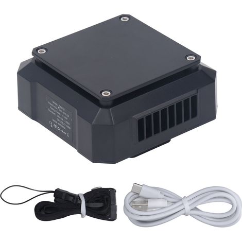 Wiederaufladbarer Usb-gürtelclip-ventilator, 4000-mah-akku, Starker Luftstrom, 3 Geschwindigkeitsstufen, Vielseitig Einsetzbar, Tragbar Für Arbeit Und Wandern, Schwarz