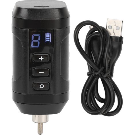 Rca Kabelloser Usb-tattoo-stift Mit 1800-mah-akku, Lcd-bildschirm, Einstellbarer Geschwindigkeit, Leicht, Schwarz