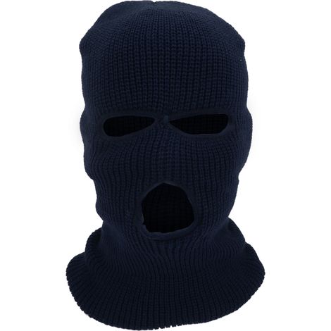 Dreiloch-strickmaske Für Das Gesamte Gesicht, Warmer, Winddichter Nackenwärmer Für Den Winter, Ideal Zum Skifahren Und Für Outdoor-sportarten, Dunkelblau