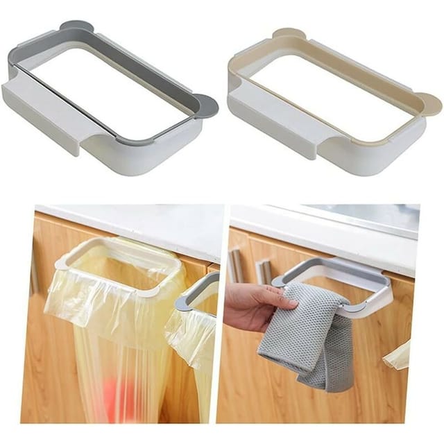 Müllsackhalter 2 Stück- Praxis Müllsackhalter, Müllsackhalter, Zum Abstellen von Müllsäcken (apricot, grau)