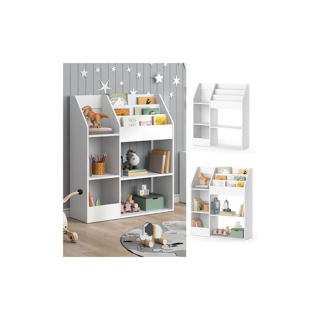 Kinderregal Luigi, Weiß, 100.4 x 114.2 cm ohne Faltboxen, Vicco