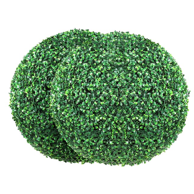 2x Buchsbaumkugel Künstlich Ø40,6cm Garten Deko Buchsbaum Kugel Künstlich Buchskugel Kunstpflanze Aus Pe, Holz, Pp Inkl. 4 Stk. Dekorative Schmetterlinge Und 10 Stk. Ersatzblätter - Vevor