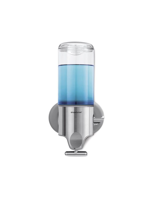 Simplehuman - Badezimmerzubehör - Spender für Flüssigseife mit Halterung, 444 ml, Edelstahl gebürstet BT1034