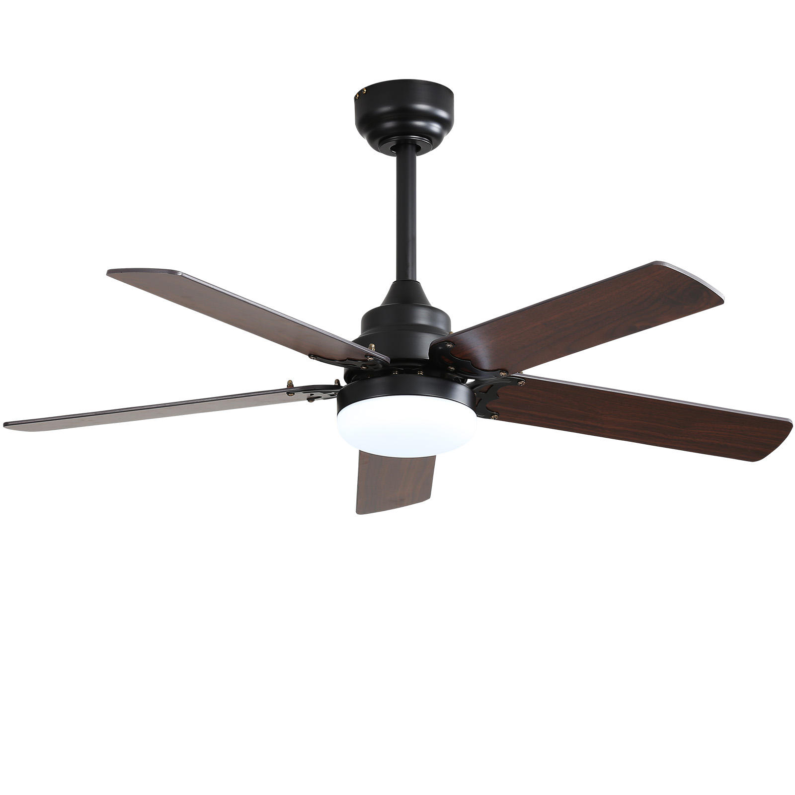 Deckenventilator Mit Beleuchtung 18w Led 42 Zoll Leiser Dc-motor 6 Stufen Fernbedienung Mattschwarz