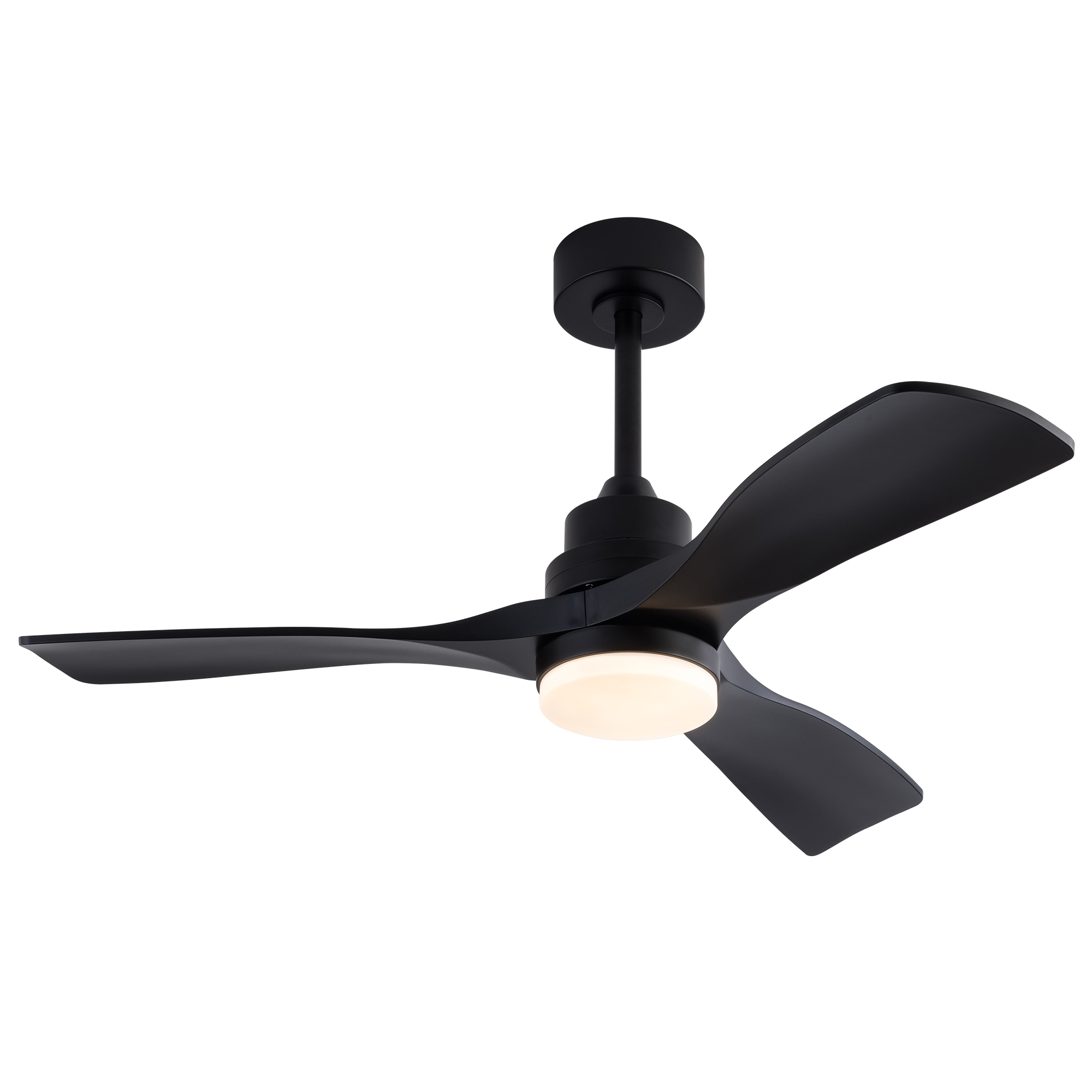 Deckenventilator Mit Beleuchtung 107 Cm, Fernbedienung 6 Geschwindigkeiten, Leiser Reversibler Dc-motor, Moderner Stil, Abs, Schwarz