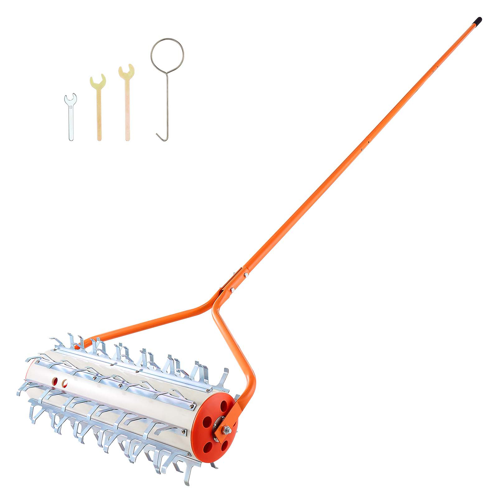 Mophorn Teichrechen 3,66 M, Walze Zur Entfernung Von Unkraut, Wurzeln Und Schlammablagerungen In Seen Und Teichen, Mit 9 Vormontierten, Verzinkten Eisenklingen Und 3 Aluminiumgriffen