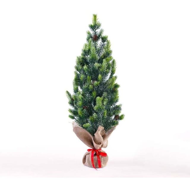 Kleiner künstlicher Weihnachtsbaum 50cm für den Tisch mit Zapfen und künstlichem Schnee Stoeren