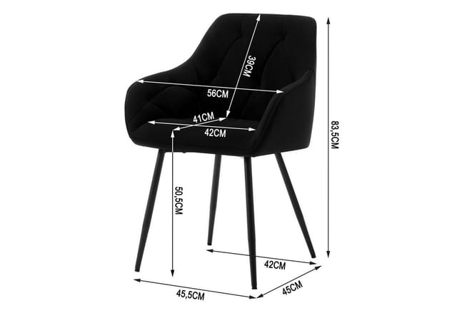 6er Esszimmerstühle Küchenstuhl Mit Samt Gepolstertem Sitz Metallbeinen Ergonomischer Sessel Armlehnstuhl Rückenlehne Stuhl Esszimmer Schwarz - Woltu