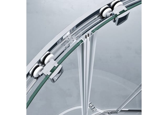 Doporro® Duschkabine Duschabtrennung Viertelkreis Mit 2 Schiebetüren Bxtxh 80x80x190 Cm Klarglas Esg-sicherheitsglas Mit Nano-beschichtung Ravenna32k - Klarglas, Chrom