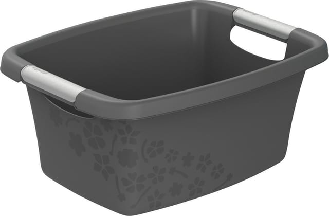 Rotho - Wäschewanne Flowers 12 l Wäschekorb Wäschesammler Griffe Wäsche Korb Box