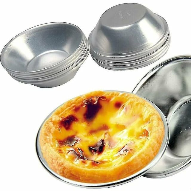 Soekavia - Eierkuchenform, 10 Stück, Verdickte Eierkuchenform, Wiederverwendbare Antihaft-kuchenform, Eierkuchen, Pasteis De Nata, Ofenbacken, Runde Puddingform