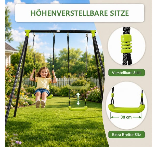 Baby Vivo - Kinderschaukel / Schaukelgestell - Doppelschaukel bis 100 kg