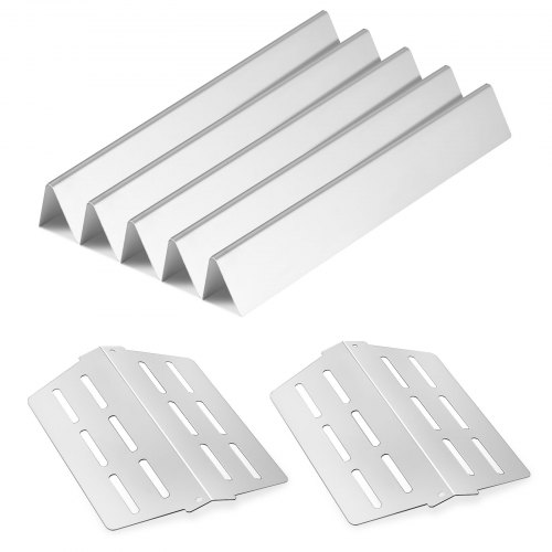 5 Flavorizer Bars + 2 Heizplatten, Aromaschienen Flammenverteiler Für Grills (weber Genesis 300-serie), Einschließlich E310 E320 E330 S310 S320 S330, Dickere Heizplatte Aus Edelstahl