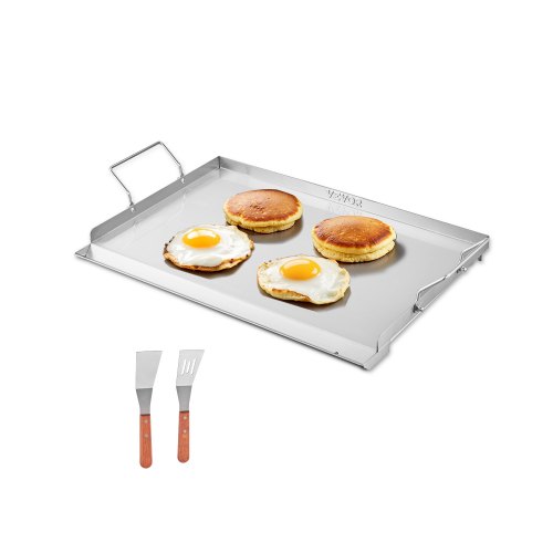 Grillplatte Grillpfanne Edelstahl Universelle Rechteckige Platte (585 X 365 Mm) Mit Flacher Oberseite, Gasgrill-grillplatte Für Bbq-grill Teppanyaki, Tragbares Familienkochgeschirr Mit Griff