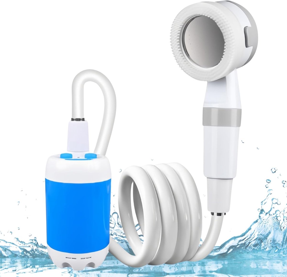 Douche De Camping Portable - Pompe De Douche Électrique Avec Batterie Rechargeable 4000 Mah - Indice D'Étanchéité Ipx7, Convient Pour La Randonnée, Le Lavage De Voiture Et Les Piscines Pour Animaux.