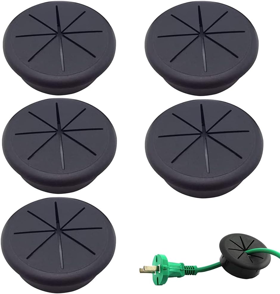 Stück Kunststoff-Tischdurchführungen, Schreibtischdurchführungen, rundes Kabelloch, Kunststoff-Kabeldurchführungen, 60 mm flexible ABS-Durchführungen