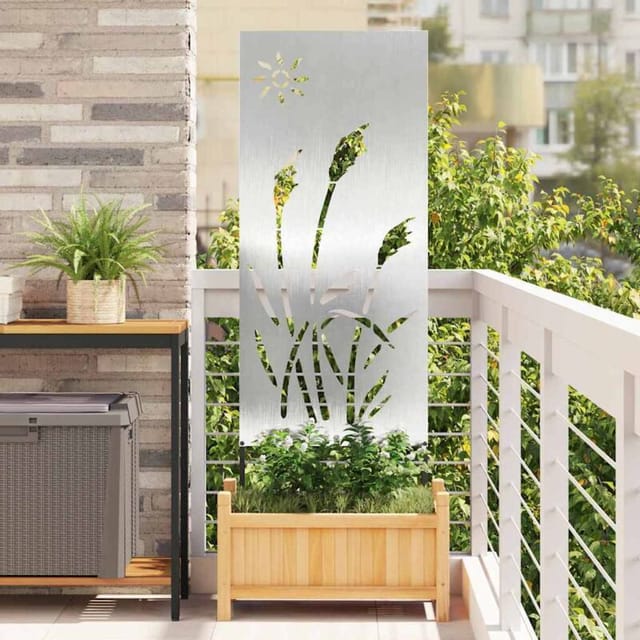 Garten dekoratives Panel Sonstiges Silber 50 x 140 cm Edelstahl Vidaxl