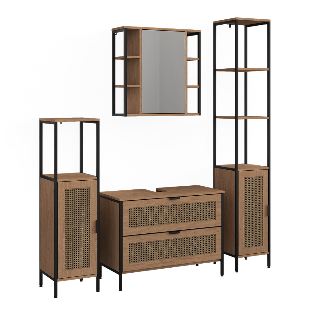 Badmöbel-set Linara, Eiche, 4-teilig, Vicco