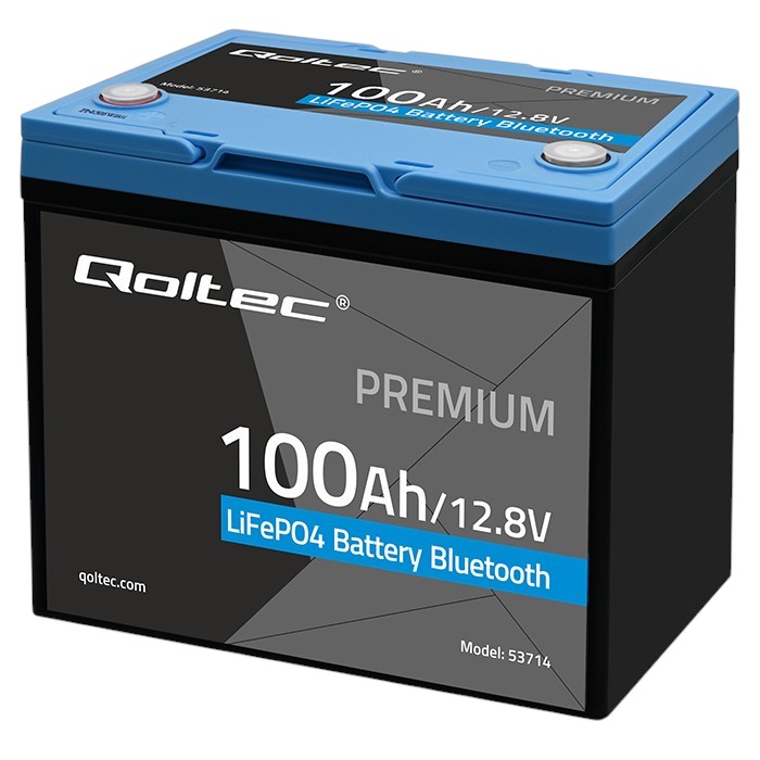 Qoltec Lifepo4 Lithium-eisenphosphat-batterie 12,8 V 100 Ah 1280 Wh Bms Bluetooth (5901878537146)