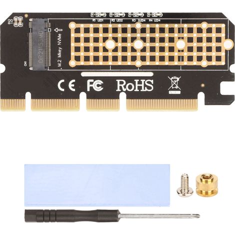 M.2 Nvme Ssd Auf Pcie 3.0 X16 Adapter Mit Kühlkörper, Kompatibel Mit Pm961 960evo Sm961 Sm951 Pm951, Unterstützt Pcie X4 X8 X16 Nvme