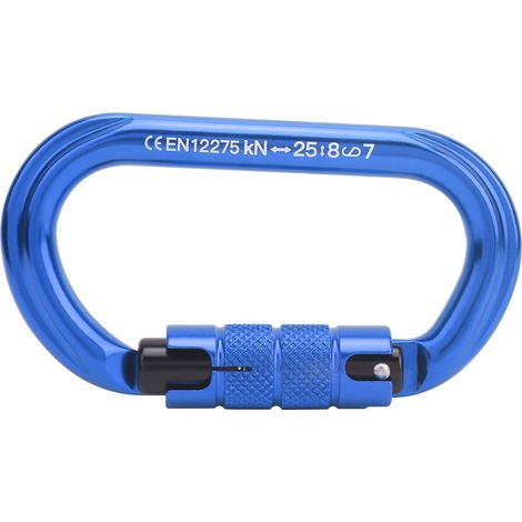 Xinda O-förmiger Karabiner Mit Verriegelung, Robuste Aluminiumlegierung, Zum Klettern, Blau