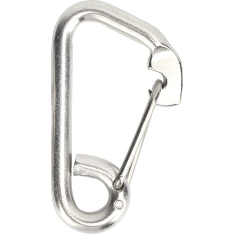 Sicherheitskarabiner Aus Geschmiedetem Edelstahl, Einfach, Rostfrei, Korrosionsbeständig, Starke Feder, Befestigungszubehör (100 Mm)