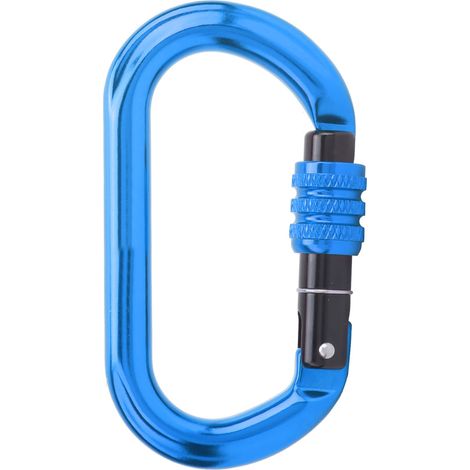 O-förmiger Karabiner Mit Automatischer Verriegelung Für Kletter- Und Bergsteigerausrüstung, Blau