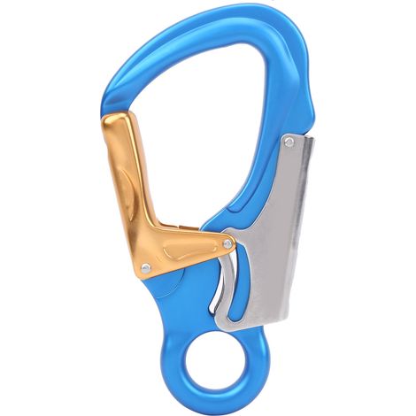 Camnal Selbstsichernder Aluminiumkarabiner Für Fels- Und Baumklettern, Automatischer Verriegelungsclip (blau)
