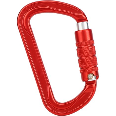 Dreiteiliger D-förmiger Outdoor-kletterkarabiner, Sicherheitshaken Mit Verriegelung, Verriegelungszubehör (rot)