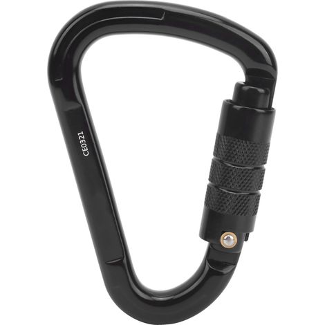 Schraubkarabiner Für Mehr Sicherheit Beim Klettern Im Freien, 28 Kn Verriegelungsmechanismus, Schwarzes Zubehör